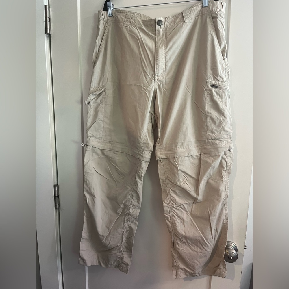 Columbia Cream Cargo Pants Lightweight Outdoor (40x30)